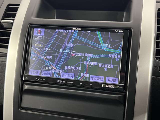 メモリーナビゲーションシステム。TV・CD・DVD再生・Bluetooth接続可能です。