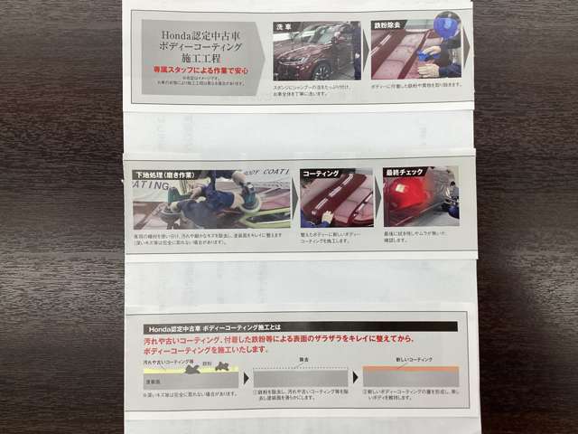 ボディコーティングの施工工程です。