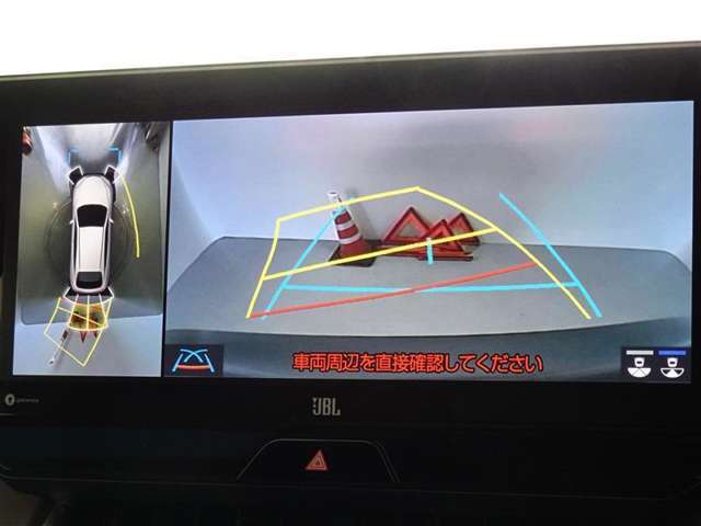 バックガイドモニターを装備してます、車庫入れもラクラクです。パノラミックビューモニターを搭載しています、上からの画像も表示されます。