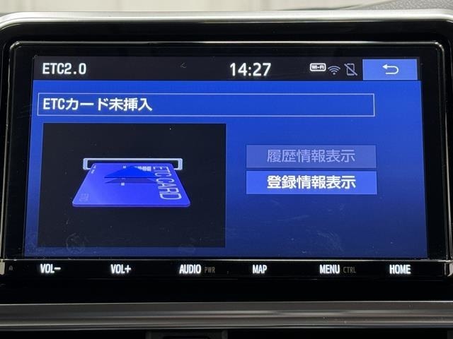 ナビ画面に連動したETCを装備しています。　過去に利用した利用料金も一目で分かって、とっても便利です。　ETCの抜き忘れ、挿し忘れも警告してくれるので安心ですね。