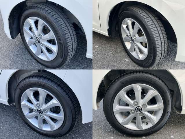 155/65R14　純正アルミホイール装着。タイヤはまだまだ使えます。