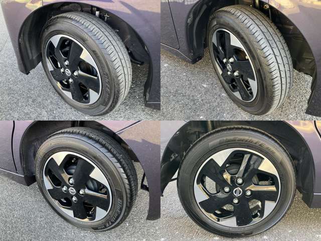 155/65R14　純正アルミホイール装着。タイヤはまだまだ使えます。