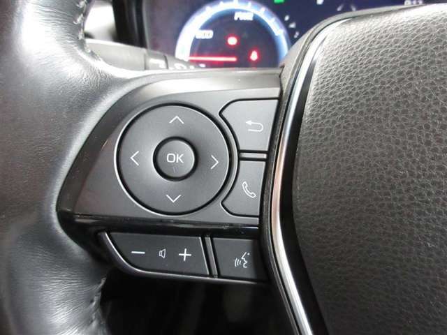 オーディオをコントロールできるステアリングスイッチ付。