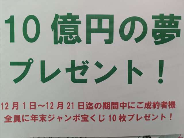 12月1日から12月21日迄のキャンペーンです。