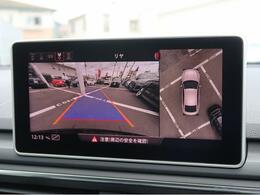 ●サラウンドビューカメラ『車両の4つのカメラから得た映像を合成し、上空から眺めているような映像をモニターに映し出します。車両周辺の歩行者や障害物などの発見に役立ちます。』
