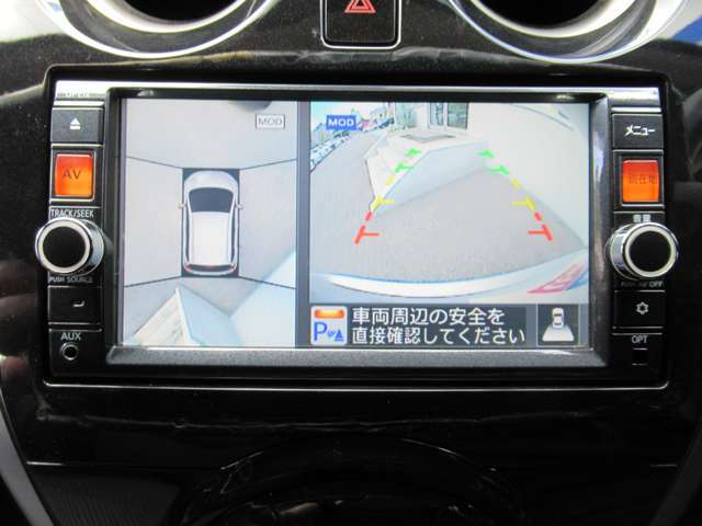 車の真上から見下ろしたような360度視界の良い『アラウンドビューモニター』です♪♪ 苦手な狭い駐車場、暗い所でも確認ができてとっても安心です♪♪