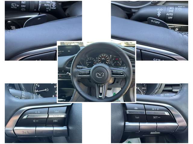 握りやすいステアリング！様々な操作スイッチが配置されオーディオなど運転以外の操作が必要でも運転に集中できます(^^♪