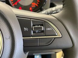 【クルーズコントロール】高速道路もラクラク走行。アクセルを離しても一定速度で走行ができ、長距離運転時の負担を軽減！加速・減速も簡単なスイッチ操作で調整できます。