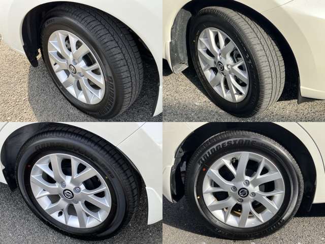 185/65R15　純正アルミホイール装着。残り溝十分です。