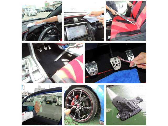 併設の中古車仕上げセンターにて展示前・納車前にプロの手によるルームクリーニングを全台施行しております！ご希望の方にはルームコーティングの施工も行っております。　※ルームコーティングは有償です。