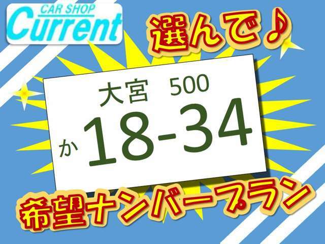 Bプラン画像：ナンバープレートの4桁の番号をお選びできます