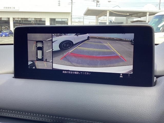 車両の前後左右に備えた計4つのカメラを活用し、車両を上方から俯瞰したようなトップビューのほか、フロントビュー、リヤビュー、左右サイドビューの映像をセンターディスプレイに表示。