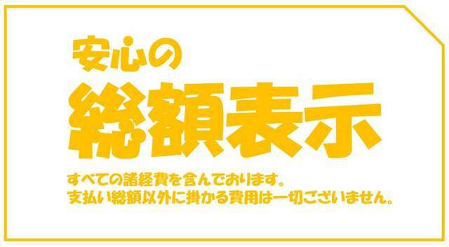 当店は、総額表示以外の費用は一切ございませんのでご安心下さい。