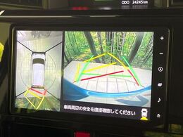 【パノラマモニター】専用のカメラにより、上から見下ろしたような視点で360度クルマの周囲を確認することができます☆死角部分も確認しやすく、狭い場所での切り返しや駐車もスムーズに行えます。