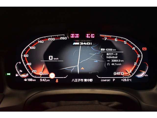 BMWライブコックピット！12.3インチマルチディスプレイメーターです！ドライビングパフォーマンスコントロール機能と連動し、メーターグラフィックの変更も可能です！