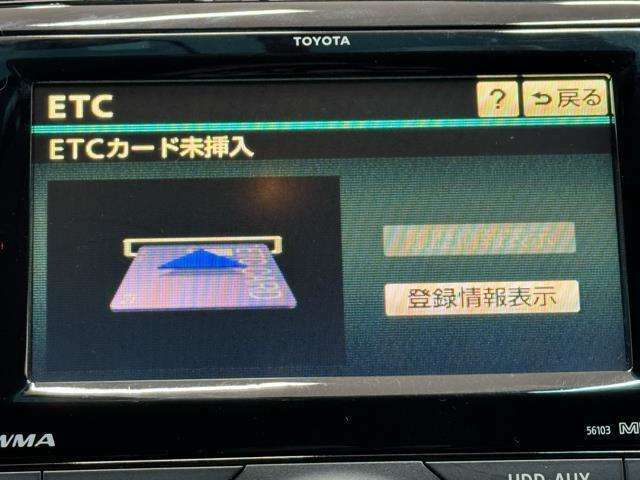 ナビ画面に連動したETCを装備しています。　過去に利用した利用料金も一目で分かって、とっても便利です。　ETCの抜き忘れ、挿し忘れも警告してくれるので安心ですね。