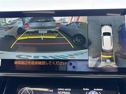 【パノラミックビューモニター】クルマを真上から見下ろした視点で駐車をサポートします！クルマの斜め後ろや真横など、いち早く障害物に気が付くことができます。