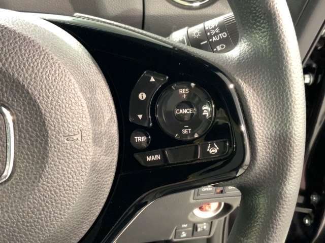 クルーズコントロールを装備しています。高速道路などで一定の速度で走ってくれるので運転が楽ですよ！速度を設定できますので、スピードの出しすぎにも注意できます。