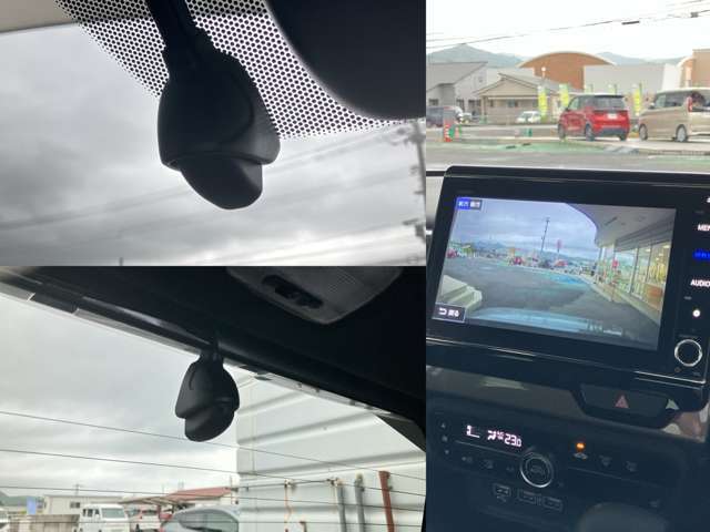 純正前後ドラレコです。もしもの時にしっかり記録が残ります。ナビの画面で映像確認ができます。