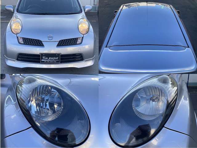 出品前には全車3度の工程でバフ掛けしておりますのでより艶鮮やかに仕上げてます！水垢や細かいスリキズを取り除き、磨き後には簡易コーティングも実施しており艶、光沢も◎！ライトは黄ばみとりも行っております！