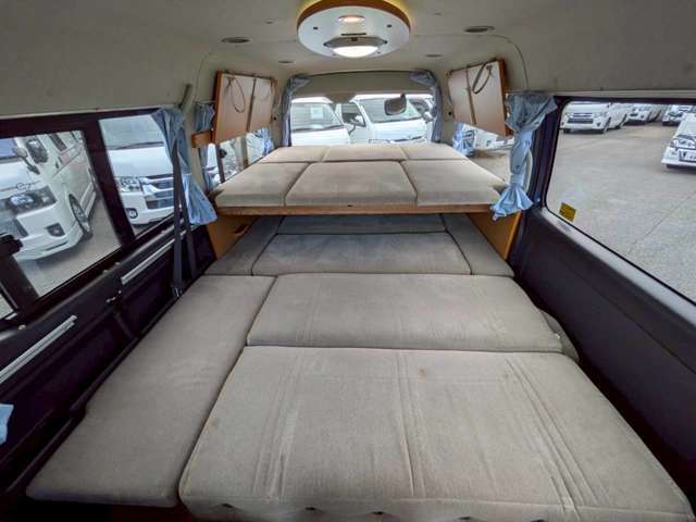 ベッドサイズ　ダイネット190cm×162cm　上段166cm×162cm　就寝定員大人3名　子供3名