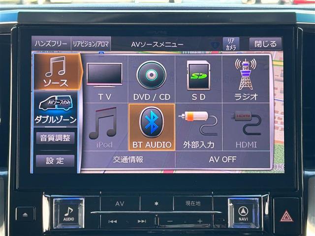 【オーディオ】FM / AM / フルセグTV / CD / DVD / Bluetooth / HDMI