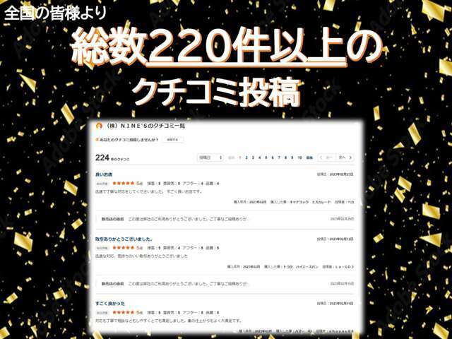 レビュー220件突破！！ご満足頂けたお客様の安心、信頼の声を多数いただいております！！お問い合わせ無料フリーダイヤル　0120-358-458　まずはお気軽にお電話ください