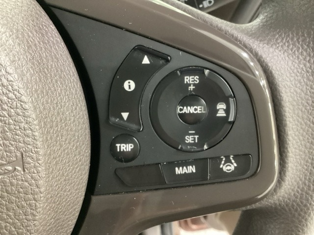 ハンドルにHondaセンシング系のクルーズコントロールやレーンキープアシストなどの操作スイッチが装備されています。ハンドルから手を離さず安全に操作できます。