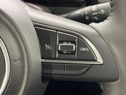 【クルーズコントロール】高速道路もラクラク走行。アクセルを離しても一定速度で走行ができ、長距離運転時の負担を軽減！加速・減速も簡単なスイッチ操作で調整できます。