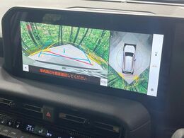 【パノラミックビューモニター】専用のカメラにより、上から見下ろしたような視点で360度クルマの周囲を確認することができます☆死角部分も確認しやすく、狭い場所での切り返しや駐車もスムーズに行えます。