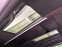 【左右独立ムーンルーフ】2列目左右席にそれぞれ配置されたガラスルーフ！日差しに合わせて片側だけシェードを閉めることも可能です！