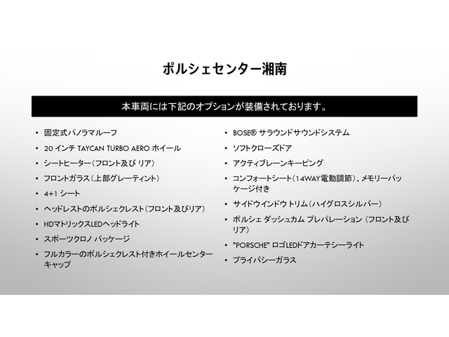 当車両のオプション一覧で御座います。