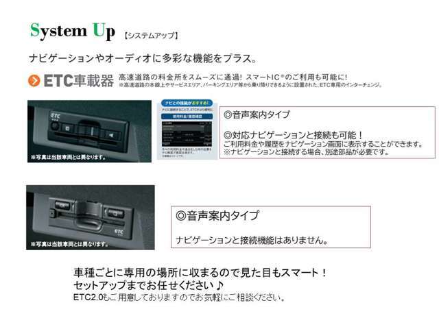 Bプラン画像：スズキ純正ビルトインタイプのETC車載器です。対応する純正ナビゲーションと接続もできます♪詳しくはスタッフまでお気軽にお問合わせください！