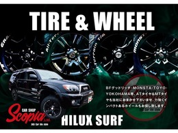 ハイラックスサーフ国内最終モデル　特別仕様車リミテッド　DELTA FORCEホイール　BFグッドリッチTAKO2　ブラウンシートカバー　木目ステアリング　11インチディスプレイオーディオ　HDMI入力　バックモニター