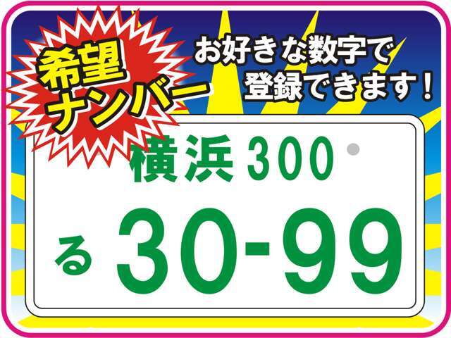 Aプラン画像：お好きな数字でナンバー登録致します！