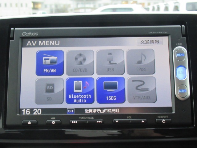 【装備】ギャザズメモリーナビ【VXM-155VSi】ワンセグTV・DVD再生・Bluetoothオーディオ機能付きです。