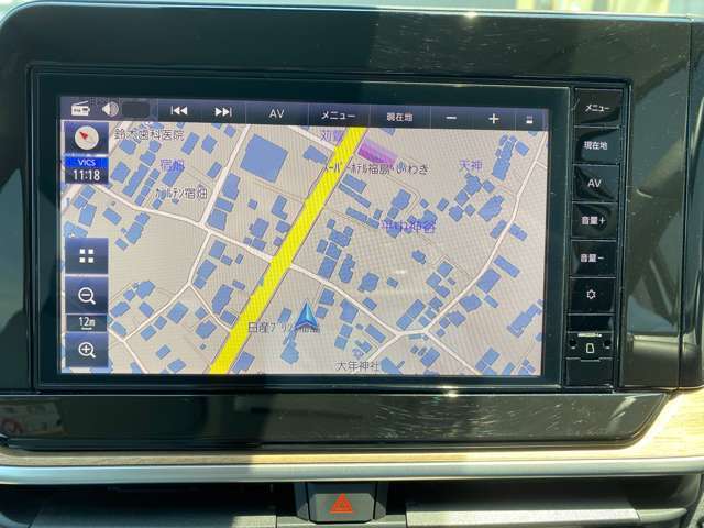 日産純正カーナビです。遠出の際も安心してお出かけがお楽しみいただけます。