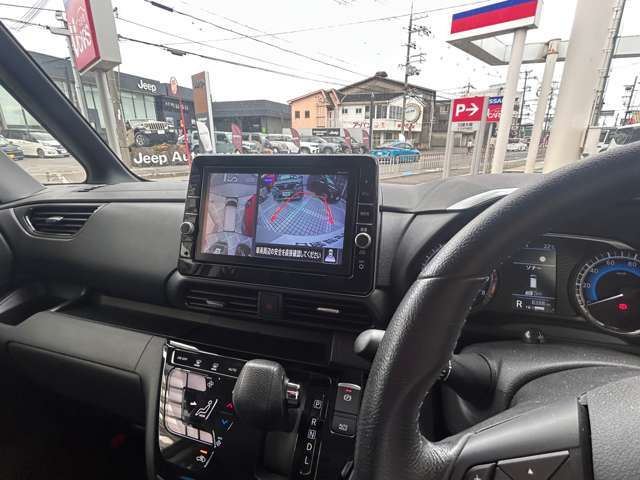 上空から見下ろしたような表示で車両感覚のつかみやすい『アラウンドビューモニター』に移動物検知警報（MOD）があり更に安心です。