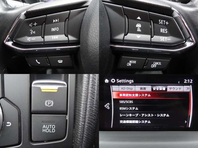 ステアリングリモコン　レーダークルーズ　ブレーキホールド　衝突軽減　ブラインドスポットモニター　レーンキープ