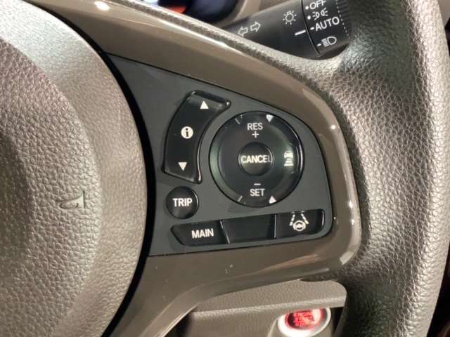 クルーズコントロールを装備しています。高速道路などで一定の速度で走ってくれるので運転が楽ですよ！速度を設定できますので、スピードの出しすぎにも注意できます。