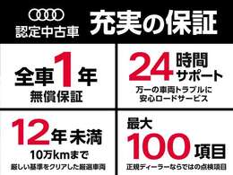 ◆Audi認定中古車の条件◆1.Audi正規輸入車　2.新車登録時からの整備記録有　3.初年度登録から12年以内　4.走行距離10万km以下　5.修復車、改造車ではない