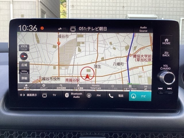 ナビゲーションはホンダコネクトディスプレイが装着されております。AM、FM、フルセグTV、Bluetoothがご使用いただけます。