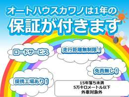 当店の保証プランは充実していて期間も1年間対象です！何かあってもしっかり対応いたしますのでご安心ください！