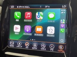 ●Apple　Car　Play：スマホとの有線接続で、ナビ・オーディオ再生などスマホのアプリ機能が画面でも使える便利機能です！