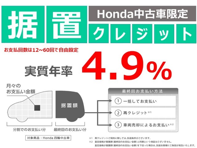 こちらの商品は据置クレジット対象車なので特別金利4.9％です♪