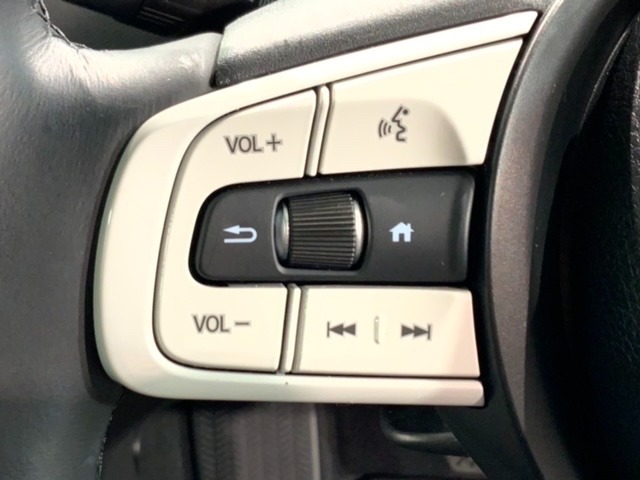 ステアリングにオーディオ操作スイッチが付いています。オーディオ画面に直接タッチしなくても操作が出来ますので、運転に集中できます。