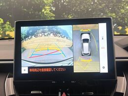 【パノラミックビューモニター】専用のカメラにより、上から見下ろしたような視点で360度クルマの周囲を確認することができます☆死角部分も確認しやすく、狭い場所での切り返しや駐車もスムーズに行えます。