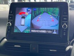 【アラウンドビューモニター】専用のカメラにより、上から見下ろしたような視点で360度クルマの周囲を確認することができます☆死角部分も確認しやすく、狭い場所での切り返しや駐車もスムーズに行えます。