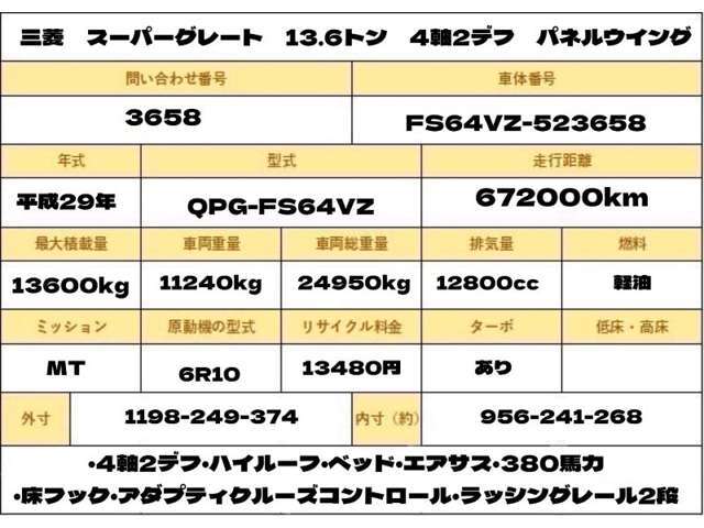 お客様のニーズに合わせた各種架装対応！