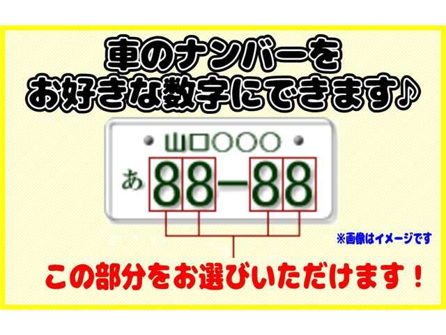 ナンバーを好きな数字にして気分を上げましょう♪